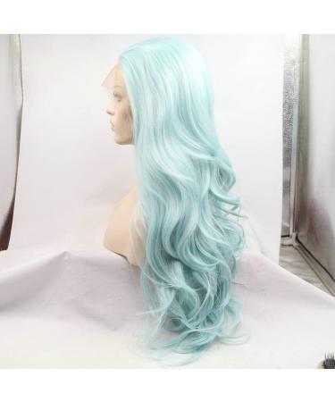 Light Blue Lace Front Wig for Women | Long Pastel Synthetic Hair Wig with Baby Hair | High-Quality Heat-Resistant Ice Blue Wig - Buy Online on GoSupps.com