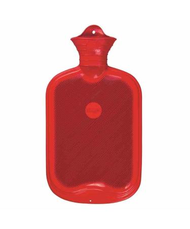 S nger rubber hot water bottle double slat 2l red