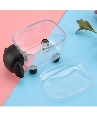 Sanon Cotton Swabs Storage Cute Black Cosmetics Organizer with Lid for Cotton Pads & Makeup Sponges - Buy Online on GoSupps.com