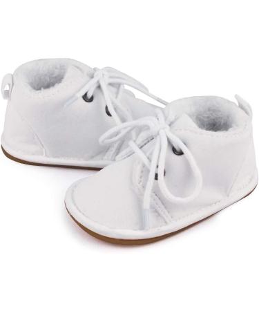 LACOFIA Baby Anti-Slip Lace-up Booties - 3-6 Months - White - Buy Online on GoSupps.com