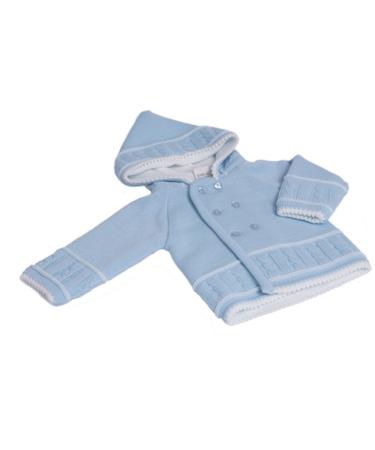 Dandelion Clothing Baby Boys Blue Knitted Hooded Jacket (0-3months)