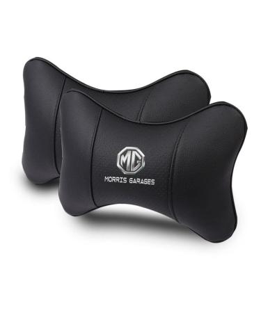 AYHYA Car Neck Pillow For MG 6 20102016 Soft Leather Headrest Neck Pain Relief Headrest Support For While DrivingBlack normal Black
