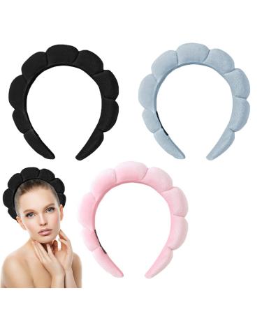 Velvet Spa Headband for Women | Puffy Headband for Skincare, Makeup & Face Mask | Soft and Comfortable - Black - Buy Online on GoSupps.com