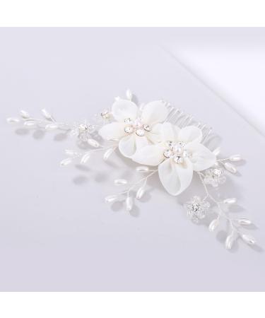 POPETPOP Hair Accessories for Prom Wedding Hair Accessories Bridal Headpiece Flower Girl Hair Accessories Pearl Headpiece for Wedding Flower Girl Headpiece White Beautiful Bride Flower Head - Buy Online on GoSupps.com