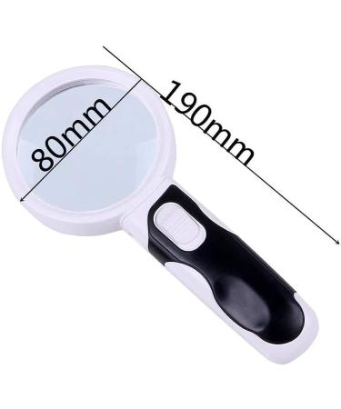 Led Illuminated Magnifier with 20X Magnification Lightweight Handheld Magnifying Glass for Reading with a Lens Cloth Bag Magnifier/Black Comfortable Anniversary - Buy Online on GoSupps.com