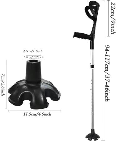 UZIAH Folding Forearm Crutches Crutches for Adults Adjustable Arm Crutches for Walking Silver - Buy Online on GoSupps.com