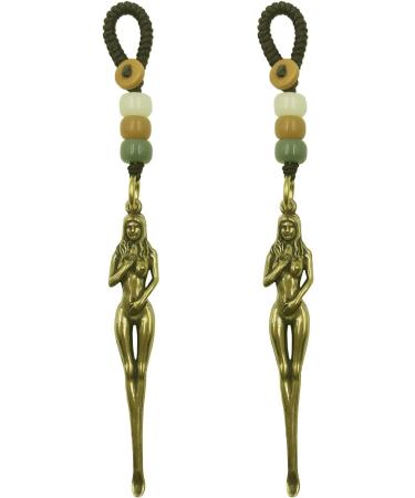 2 Pieces Brass Ear Spoon & Mini Shovel Pendant Charms - Vintage Mini Spoons with Keychain (goddessA) - Buy Online on GoSupps.com