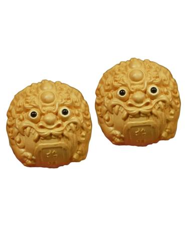 Magiclulu 2st -ornament pi yao statue keychain with Chinese coins Massage balls for hand exercises massage ball Hand massage balls wooden ball fitness handy gift boxwood