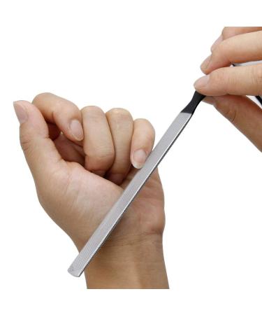 ZIZZON Stainless Steel Nail File - 4 Sides 7 Inch Length | Durable & Portable Nail Care Tool for All Nail Types - Buy Online on GoSupps.com