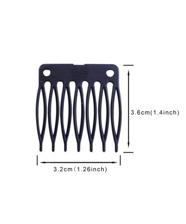 50pcs/Lot Black Wig Plastic Combs & Clips for Making Wigs - 7-teeth Hair Clips - Buy Online on GoSupps.com