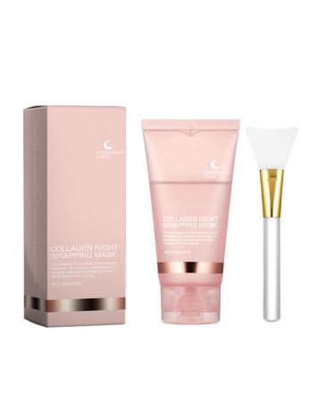 Collagen Night Wrapping Mask Collagen Overnight Wrapping Peel Off Facial Mask Overnight Collagen Wrapping Mask Hydrolyzed Collagen Perfect for Dry & Dehydrated Skin - Korean Skin Care (1Pc)