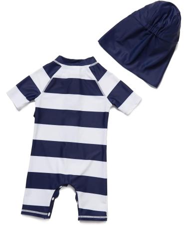 Bonverano Baby Boys Swimsuit | UPF 50+ Sun Protection | Navy Stripe | 18-24 Months - Buy Online on GoSupps.com