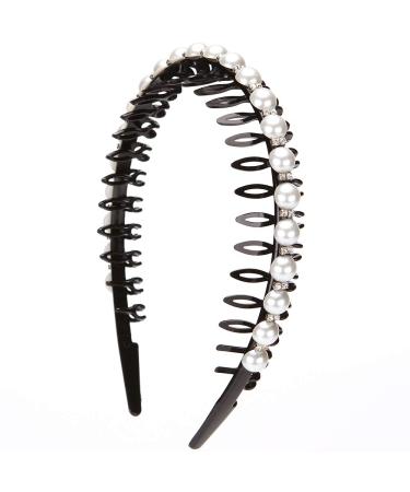 Shop Lonedy Fashion Faux Pearl Rhinestone Non-Slip Headband - Stylish Hair Accessories for Women - International Shipping Available - Buy Online on GoSupps.com