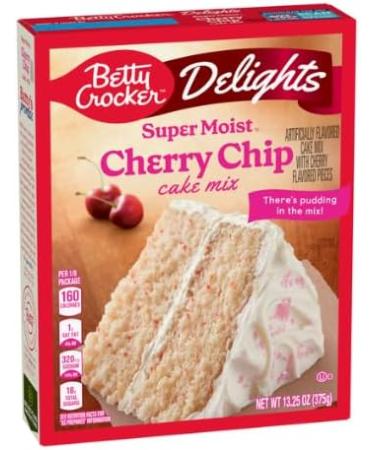 Betty Crocker Delights Super Moist Cake Mix Cherry Chip 13.25oz | Delicious and Spongy | Quick and Easy | 2 x 375g - Buy Online on GoSupps.com