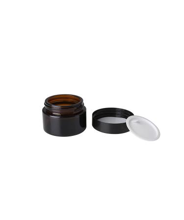 OverNews 1oz Amber Glass Jar  Empty Cosmetic Lotion Containers with Inner Liners Black Lid  Spatula 1pcs amber - Buy Online on GoSupps.com