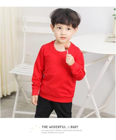 Taigood Boys Cotton Sweatshirt Long Sleeve T-Shirt - Red (2-3 Years) | Age 1-7 | Autumn Winter Collection - Buy Online on GoSupps.com