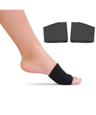 HiiBaby Ball of Foot Cushions - Metatarsal Sleeve Pads  Fabric Forefoot Compression Socks Half Bunion Sleeves Great for Mortons Neuroma  Metatarsal and Forefoot Pain Relief for Men and Women (Black)