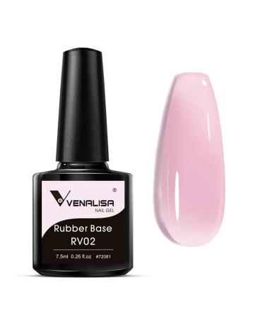 VENALISA Rubber Base Gel Polish 1Pcs Nude Pink Rubber Gel Base for Nails Color Builder Gel Nail Polish High Gloss Soak Off U V Gel Nail French Nail Manicure Salon DIY