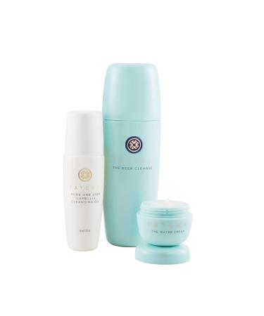 TATCHA Pore-Perfecting Double Cleanser + Hydrate Trio Set: The Deep Cleanse, Camellia Cleansing Oil, Water Cream - 5 oz, 1.7 oz, 0.33 oz - Buy Online on GoSupps.com