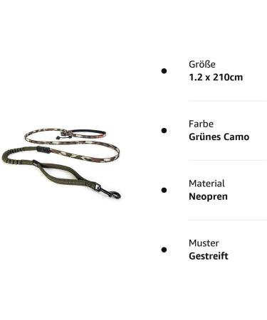 Ezydog Jogging Leash for Small & Medium Dogs | 210cm Reflective Bungee Leash - Camouflage Road Runner Lite - Buy Online on GoSupps.com