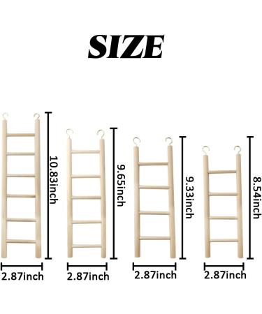 GXXMEI 4PCS Wooden Bird Ladder Toys - Natural Climbing Toy for Parakeets, Parrots, Cockatoo, Lovebirds - 4 Sizes - Buy Online on GoSupps.com