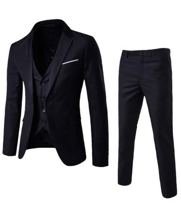 Ronony suits for men business men outfit suit 3 partial wedding suit young men blazer black comfort fit suit suit trousers slim fit suits regular fit men suit with buttons jacket modern black s
