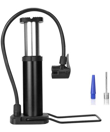 Mini Bike Pump, Portable Foot Activated Bicycle Pump, Universal Presta and Schrader Valve with High Pressure up to 120PSI, Bike Tire Pump for Basketballs, Footballs and Mountain Bike (Black)