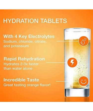 Hydralyte Orange Electrolyte Tablets - 40 Vegan & Gluten-Free Effervescent Tablets - Buy Online on GoSupps.com