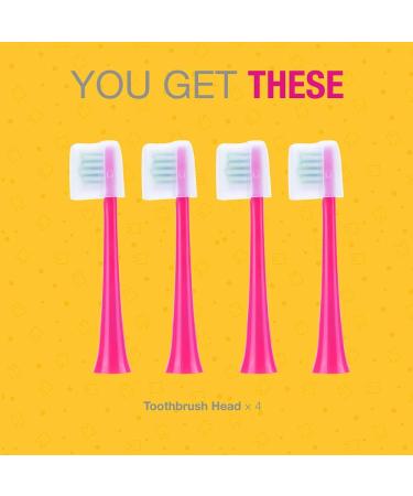4-Pack Sonic V200 Kids Electric Toothbrush Heads | 7X More Plaque Removal | Soft Bristles | Efficient Clean | Compatible with Rechargeable Toothbrushes - Buy Online on GoSupps.com