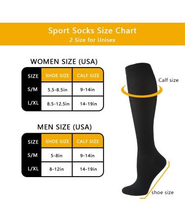 4 Pairs Compression Socks for Men Women (15-20 mmHg) Knee High Stockings for Swelling Travel Nurse Flight Running L/Xl - Buy Online on GoSupps.com