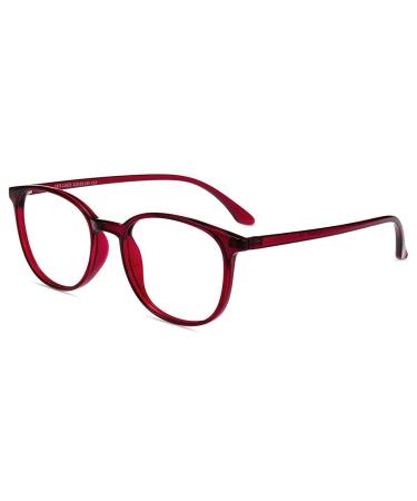 Firmoo blue light reading glasses 1.5 for women men anti-blue light reading aid visual aid glasses square blber filter reading glasses against eye/headache glare-free scratch-resistant 1.50x burgundy red