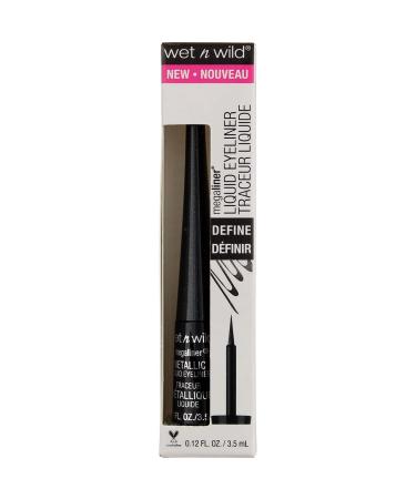 Wet n Wild MegaLiner Metallic Liquid Eyeliner Cosmic Black 0.12 fl oz (3.5 ml)