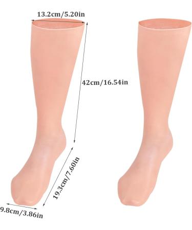 Moisturising Socks Anti Slip Elastic Silicone Socks for Women Comfortable Overnight Gel Socks Reusable Foot Moisturiser Socks for Repairing Dry Feet Cracked Heel Skin Color Calf Socks - Buy Online on GoSupps.com