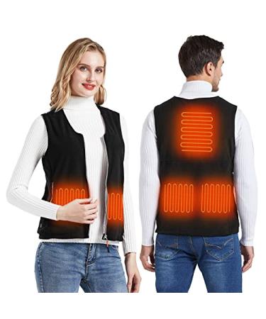Ponsonbay Heated Vest for Men, Polar Fleece Electric Smart Heated Vest Women Rechargeable, Electric Heated Vest (NO Battery)