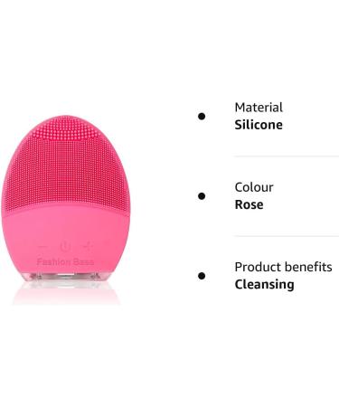 Silicone Ultrasonic Facial Cleansing Brush & Massager - Rechargeable & Waterproof Sonic Electric Exfoliator for Anti-Aging (Rose) - Buy Online on GoSupps.com