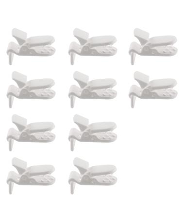 10Pcs Baby T-Shape Plastic Pacifier Clips | Soother Style Badge Holder - White | International Shipping - Buy Online on GoSupps.com