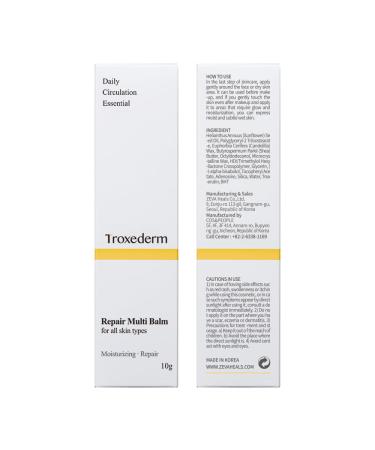 TROXEDERM Repair Multi Stick Portable Korean Skincare Stick with Shea Butter Sunflower Seed Oil Troxerutin & Adenosine Moisturizing Care for On-the-Go Use 0.35oz (10g) - Buy Online on GoSupps.com
