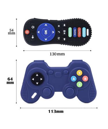 JinZeFa Soft Silicone Baby Teething Toy - Remote/Game Control Shape, BPA-Free Teether for Babies 3-12 Months, Blue - Buy Online on GoSupps.com