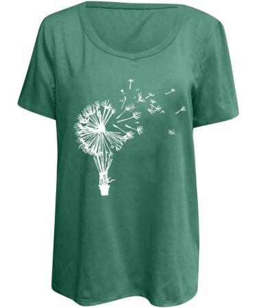 Fashionable Women's Summer Ppanguding T-Shirt - Casual Round Loose Dumplings Print Top in Green - Buy Online on GoSupps.com