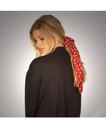 Chic 10Pcs Chiffon Hair Scarf Scrunchies for Women & Girls - Solid Colors & Dots - Buy Online on GoSupps.com