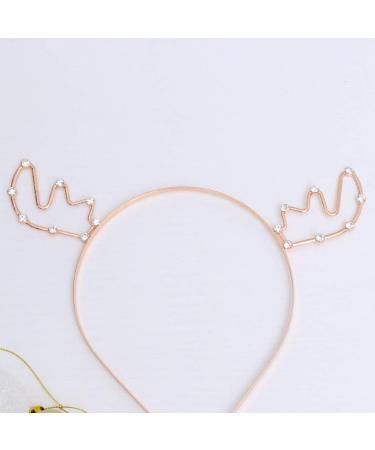 Frcolor Christmas Reindeer Headband for Kids Gold Anti-Stirring Antler Hairband for Girls | Perfect Holiday Photo Prop & Gifts - Buy Online on GoSupps.com