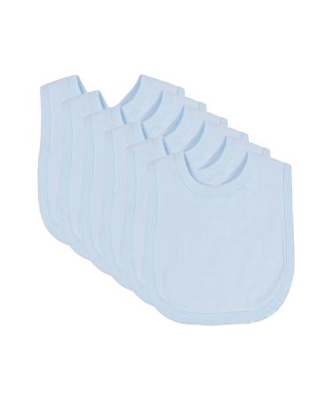 Royal Icon Baby Bibs 0-6 Months & 6-12 Months 100% Organic Cotton Hook and Loop Baby Feeding Bibs - Soft Absorbent Baby Bib - Adorable baby weaning bib For Toddler Boys and Girls Set of 3/6 /12Pc 6 x Blue