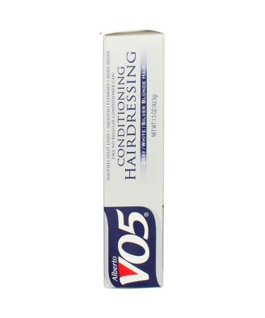 Alberto VO5 VO5 Conditioning Hairdressing - For Gray  White  and Silver Blonde Hair - 1.5 Oz - Soothes and Smoothes Split Ends  Flyaways and Ads Shine
