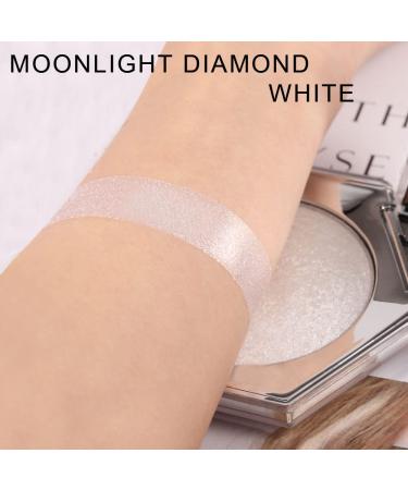 Pearl White Shimmer Glitter Highlighter Makeup Contour Powder - Face Illuminator with Glitter Sparkles - Shiny Silver - Buy Online on GoSupps.com