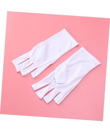 SOESFOUFU 1 Pair Manicure Glove Chinese Wooden Pillow Cotton Glove Anti Uv Glove Half-Finger Gloves Nail Silicone Ear Display Uv Shield Glove Sun Protection White - Buy Online on GoSupps.com