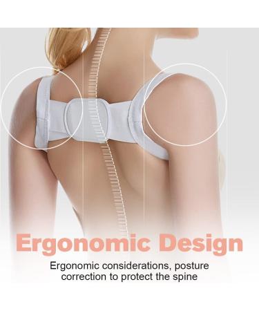 Posture Pro Fix Neck and Shoulder Corrector - Adjustable Upper Posture Support for Women and Men - Breathable Back Straightener - Size M (40kg-60kg) - White+Black - Buy Online on GoSupps.com