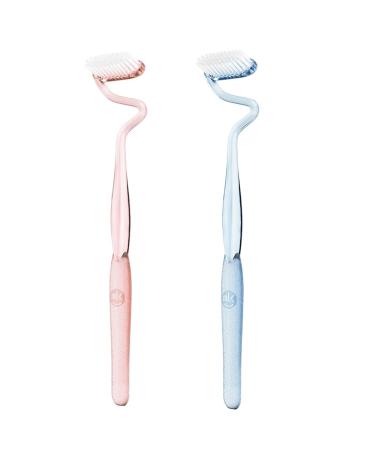 2 Piece of S-Shaped Toothbrush Scientific Vertical Brush Comprehensive Care for Teeth and Gums Soft Bristle Toothbrushes Deeply Clean Tongue and Teeth for Adults