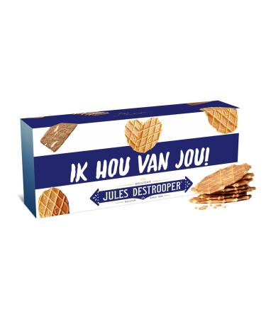 Vandeca Jules Destrooper Butter Patties - "I love you!/Je t'aime!" - Authentic Belgian Cookies - Valentine's Day Gift - 2 Boxes - 100g x 2