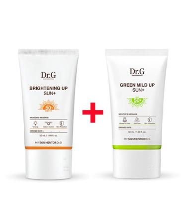 1+1  Dr.G NEW Brightening Up n Green Mild Sun Cream SPF50+ PA+++ (50ml + 50ml) Gowoonsesang