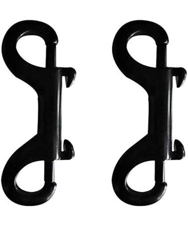 Yundxi Stainless Steel Double End Bolt Snap Hook Diving Buckle Metal Trigger Clip Keychain Key Holder Dog Leash Heavy Duty 2pcs Black 100mm/3.9inch